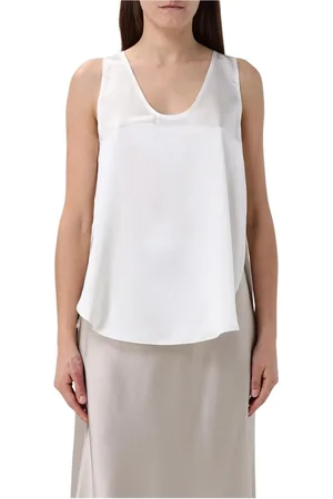 Max Mara Topp, Dam, 2Xs, Elegant Ärmlös Brun Topp
