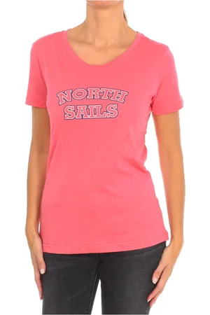 North Sails Topp, Dam, M, Bomull, Kortärmad T-shirt med Ribbad Halsringning