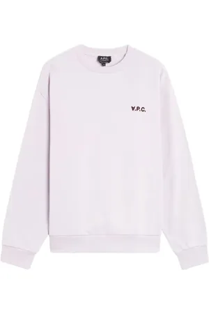 A.P.C. Sweatshirts & Hoodies, Herr, L, Bomull, Clint Rund Hals Sweatshirt Lila