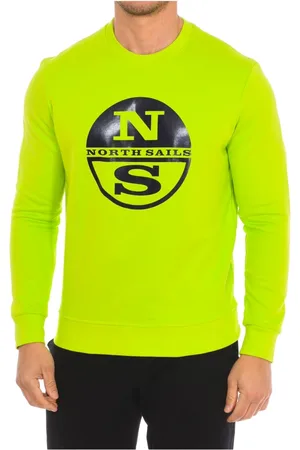 North Sails Sweatshirts & Hoodies, Herr, L, Nylon, Räfflad Rund Hals Sweatshirt