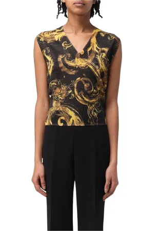 VERSACE Stickade tröjor & koftor, Dam, S, Barocktryck Ärmlös Stickad Topp