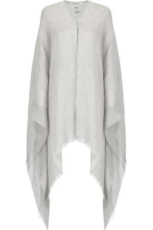 PESERICO SIGN Jacka, Dam, ONE Size, Linne, Grå linnecape med lurex-detaljer