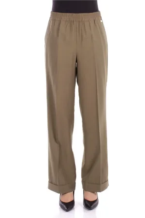 Liu Jo Byxor, Dam, S, Polyester, Gröna byxor med främre logotyp