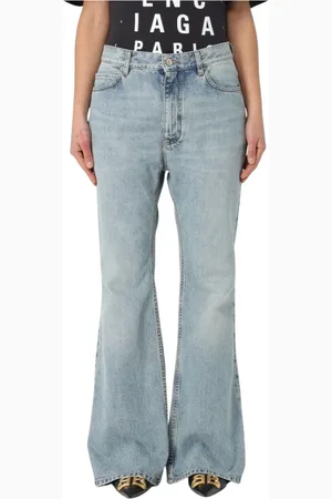 Balenciaga Jeans, Dam, S, Bomull, Hög Midja Flare Jeans Ljus Tvätt
