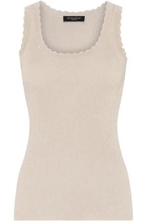 Bruuns Bazaar Topp, Dam, L, Anemonesbbwela Stickad Topp Sand Med Lurex