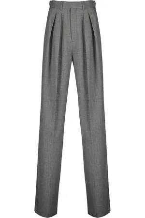 Saint Laurent Byxor, Dam, M, Grå Ullvida Benbyxor