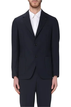 LARDINI Jacka, Herr, 2Xl, Blå Skräddarsydd Kostymjacka