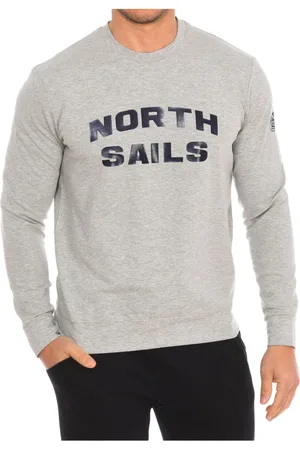 North Sails Sweatshirts & Hoodies, Herr, S, Nylon, Räfflad Rund Hals Sweatshirt