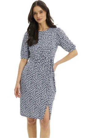 In Front Klänning, Dam, XL, Rosy Klänning Navy med 1/2 Ärmar