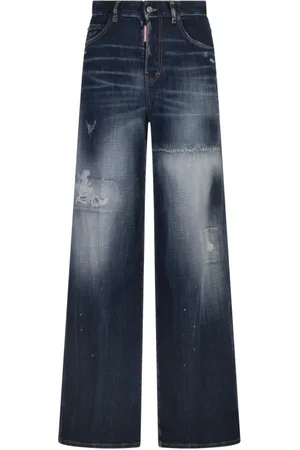 Dsquared2 Jeans, Dam, 4Xs, Bomull, Blå Bomull Elastan Byxor