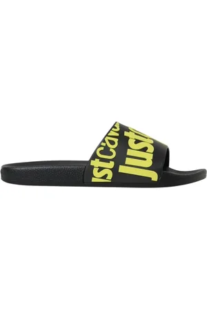 Roberto Cavalli Skor, Herr, 39 EU, Svarta Logo Slides Sandaler