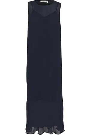 INWEAR Klänning, Dam, 2Xl, Polyester, Enkel Mesh Klänning Marinblå