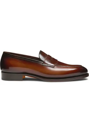 santoni Skor, Herr, 41 1/2 EU, Läder, Läder Loafers Tillverkade i Italien