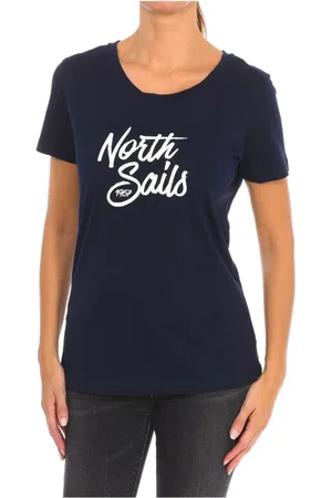 North Sails Topp, Dam, S, Bomull, Kortärmad T-shirt med Ribbad Halsringning