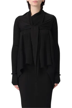 Rick Owens Blusar & Skjortor , Dam, S, Räfflad Stickad Kofta Tröja