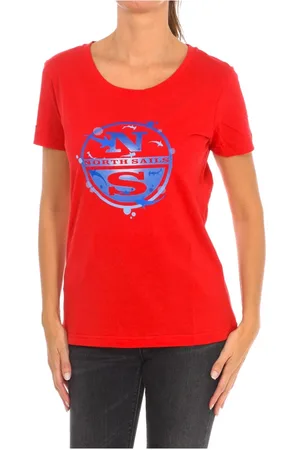 North Sails Topp, Dam, S, Bomull, Kortärmad T-shirt med ribbad halsringning