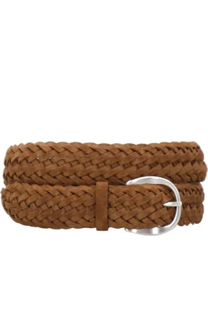 Orciani Accessoarer, Herr, 90 CM, Läder, Brun Flätad Mocka Läderbälte