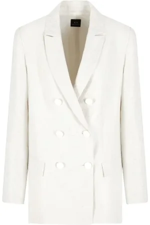 Armani Exchange Jacka, Dam, S, Bomull, Ivory dubbelknäppt jacka för kvinnor