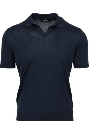 Gran Sasso Stickade tröjor & koftor, Herr, 3Xl, Silkeblå T-shirt och Polo Kollektion