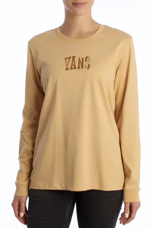 Vans Topp, Dam, M, Bomull, Avslappnad långärmad T-shirt för kvinnor