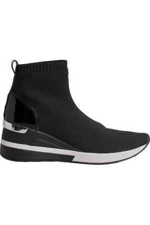 Michael Kors Skor, Dam, 39 EU, Läder, Högklippta sock sneakers med lackhäl