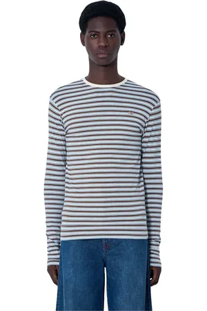 ERL Topp, Herr, S, Bomull, Randig Stickad T-shirt