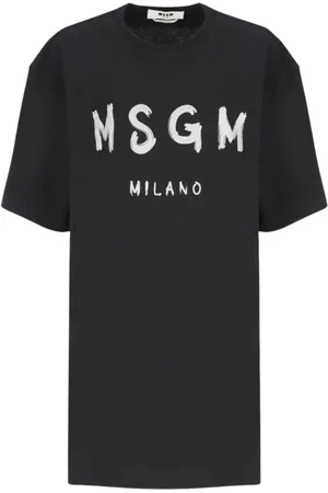 Msgm Klänning, Dam, M, Elegant Svart Midi Klänning med Volanger