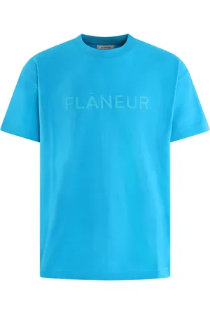 FLÂNEUR Flâneur, Topp, Herr, XL, Tonal Logo Blå T-shirt