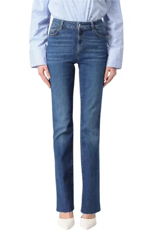 Liu Jo Jeans, Dam, W32, Denim, Klassiska Blå Denim Straight Leg Jeans