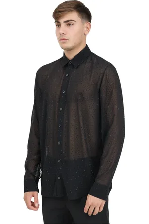 Patrizia Pepe Skjorta, Herr, 2Xl, Polyester, Svart långärmad tröja med strassdetaljer