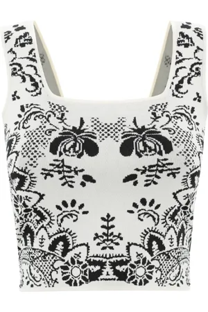 Max Mara Topp, Dam, XS, Fyrkantig hals Jacquard Topp Pilade