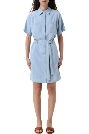A.P.C. Klänning, Dam, L, Elegant Midi Klänning med Subtilt Mönster
