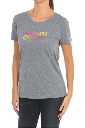 North Sails Topp, Dam, S, Bomull, Kortärmad T-shirt med ribbad halsringning