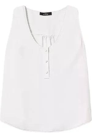 Twin-Set Topp, Dam, M, Polyester, Ivory Ärmlös Crêpe Topp