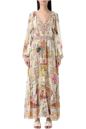 Camilla Klänning, Dam, S, Rosblomma Maxi Klänning Elegant Stil