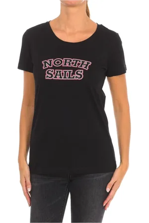 North Sails Topp, Dam, S, Bomull, Kortärmad T-shirt med ribbad halsringning