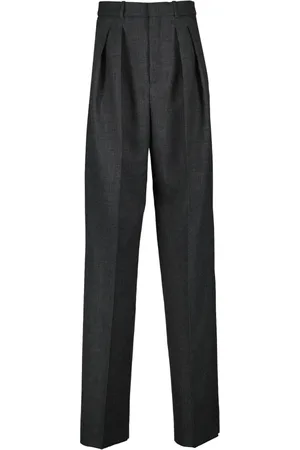 Saint Laurent Byxor, Dam, S, Grå Ullvida Benbyxor