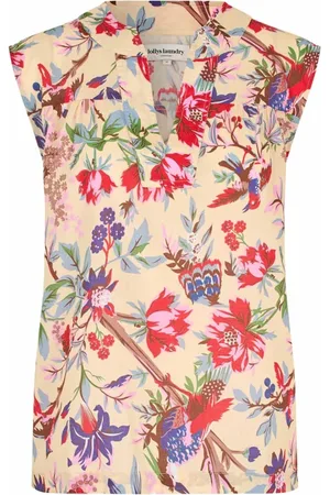 Lollys Laundry Topp, Dam, XL, Blommigt Top med V-ringning