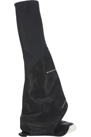 Rick Owens Skor, Dam, 37 EU, Läder, Svarta Läder High-Top Dragkedjeboots