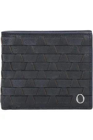 Orciani Accessoarer, Herr, ONE Size, Läder, Blått läderplånbok med vävt motiv
