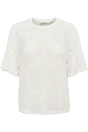 Karen by Simonsen Topp, Dam, 2Xl, Polyester, Vit Oversized Tee Blus