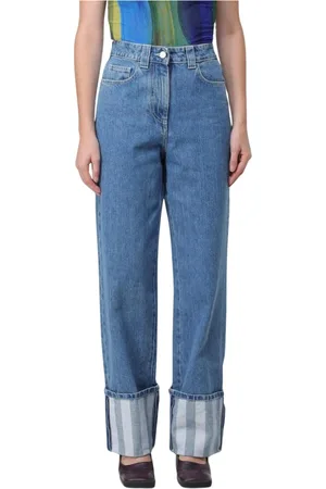 SUNNEI Jeans, Dam, S, Denim, Snygga HighWaisted Jeans med Manschetter