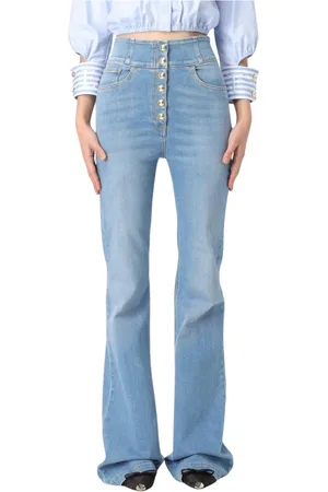 Elisabetta Franchi Jeans, Dam, W28, Bomull, Smickrande Bell Bottom Jeans
