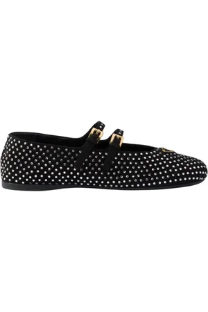 Prada Skor, Dam, 38 EU, Svarta Ballet Flats med Spetsig Tå