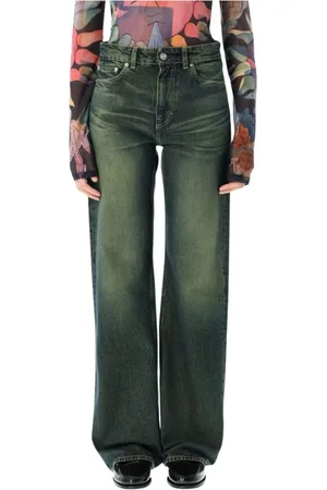 OUR LEGACY Jeans, Dam, W29, Bomull, Gröna Wide Leg Jeans