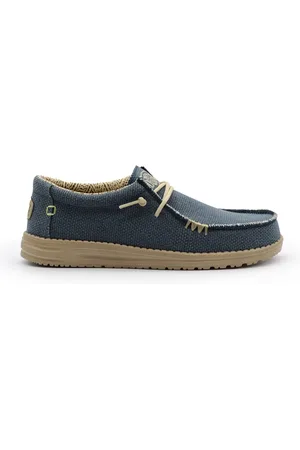 Hey dude Skor, Herr, 45 EU, Bomull, Blå Andningsbara Sneakers Lättvikt Kork Innersula