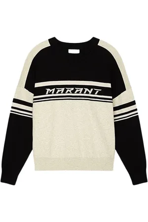 Isabel Marant Stickade tröjor & koftor, Herr, XS, Bomull, Svart Långärmad Bomull Rund Hals