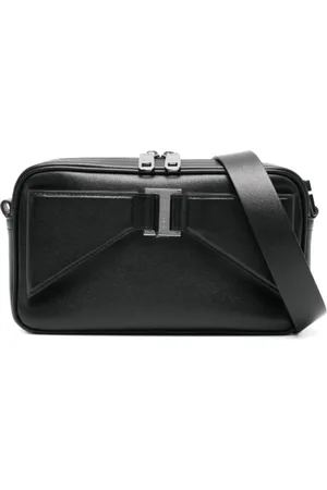 Dolce & Gabbana Väska, Herr, ONE Size, Läder, Svart Läder Messenger Väska med Dragkedja