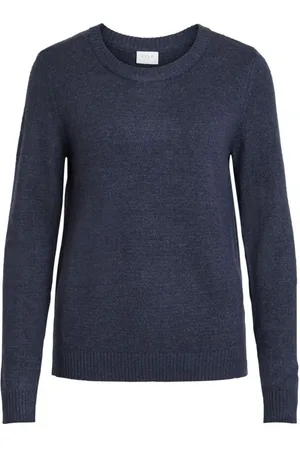 VILA Stickade tröjor & koftor, Dam, S, Polyester, Round-neck Stickat