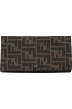 Fendi Accessoarer, Herr, ONE Size, Läder, Brun läder Bifold plånbok